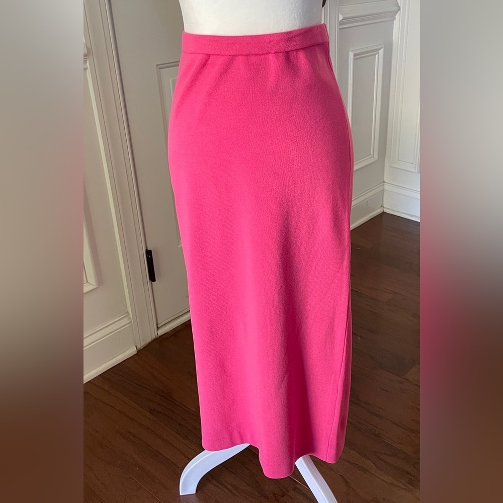 CeCe Knit Midi Pencil Skirt Bright Pink Size Small